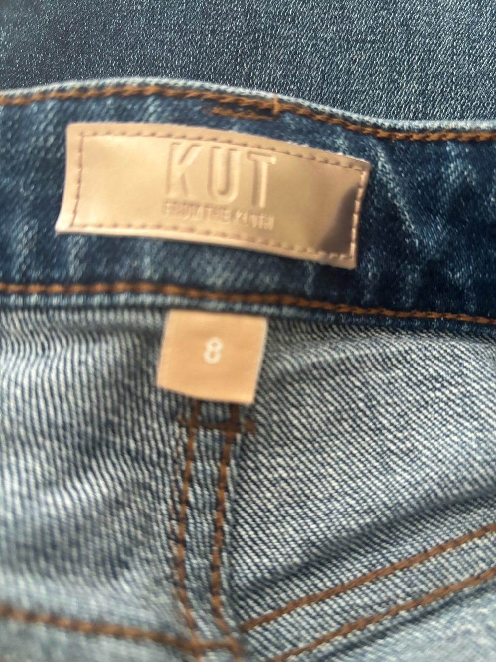 Kut from the Kloth Medium Blue Cropped Cuffed Jeans - Picture 4 of 6